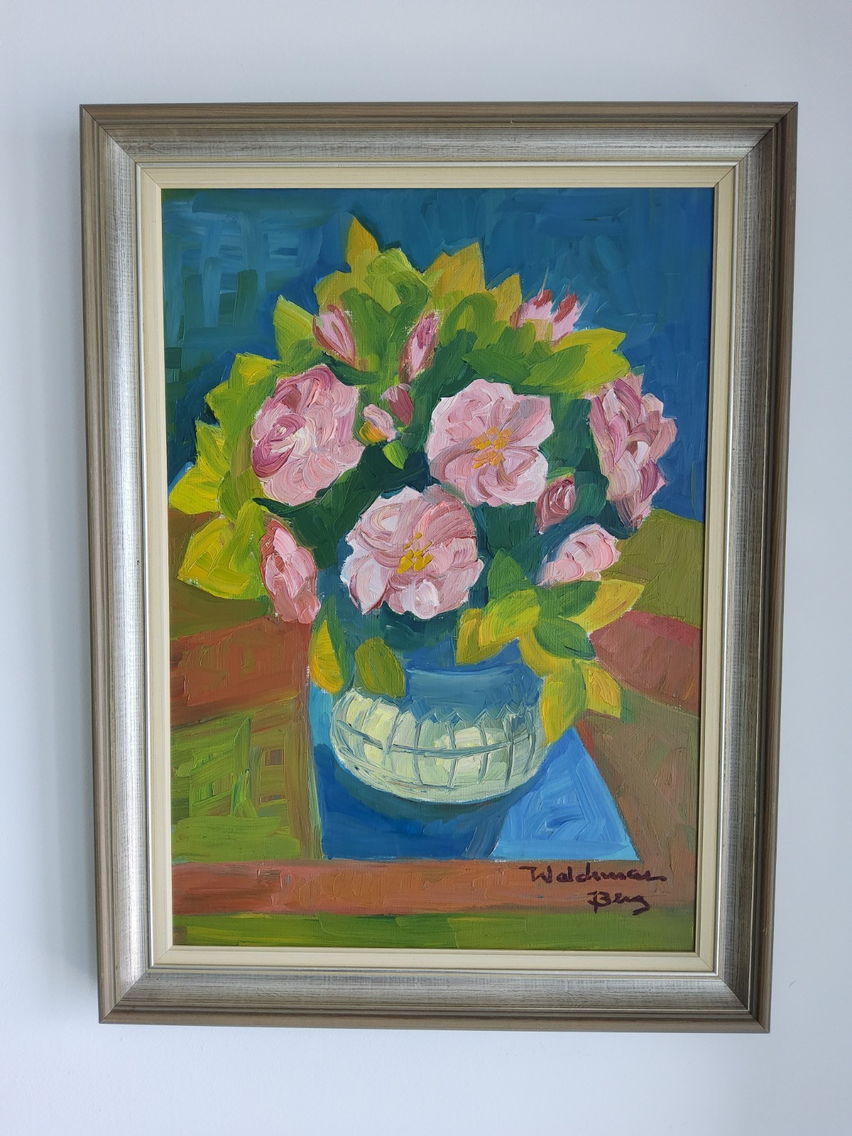 Swedish Expressionist Mid Century Still Life Painting by  Waldemar Berg