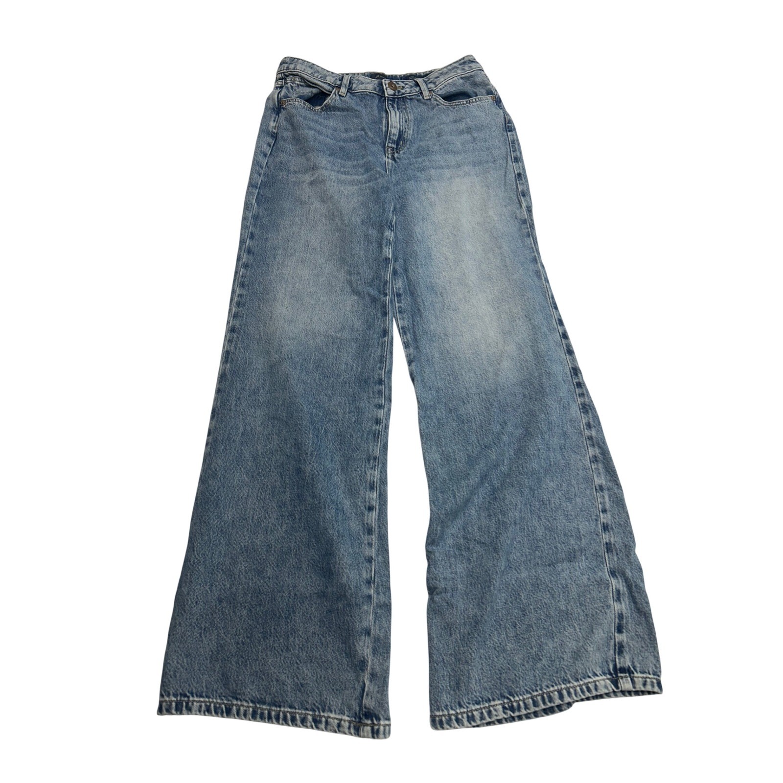 NWOT J. Jill High Rise Wide Leg Jeans Women 8 Blue Cotton Tencel Blend
