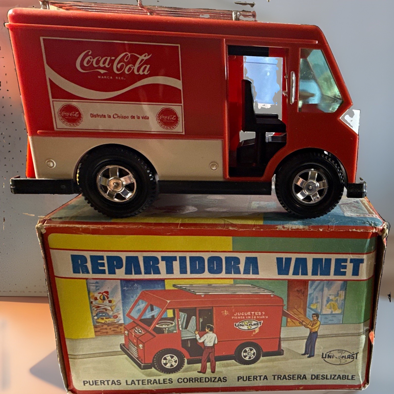 Vintage 1970’s Uniplast Coca-Cola Red plastic Delivery Truck made in Mexico