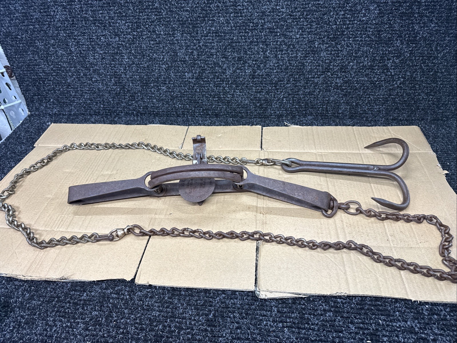 Newhouse Trap Oneida No. 4 Vintage Double Long Spring USA With Hooks Newhouse Trap Oneida No. 4 Vintage Double Long Spring USA With Hooks
