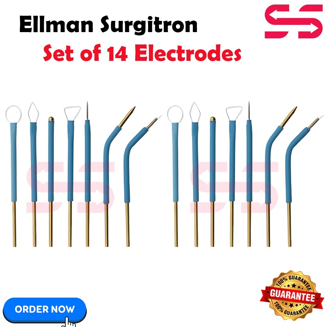 Ellman Surgitron Set of 14 Handpiece Electrodes  Reusable- Tungsten Tips New CE