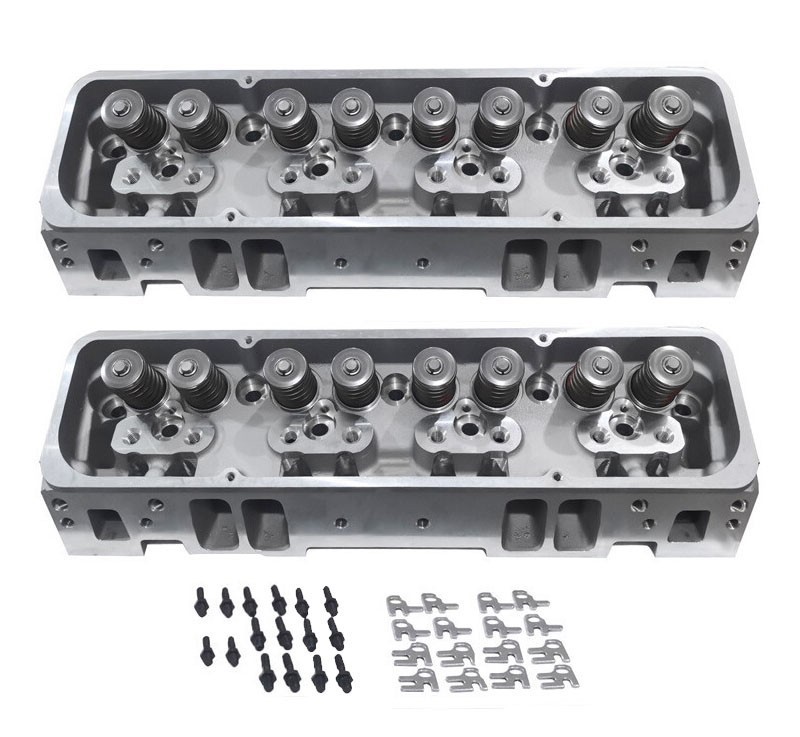 2x Aluminum Cylinder Heads Fit For SBC Chevy 350 190cc 64cc 2.02/1.60 Angle New