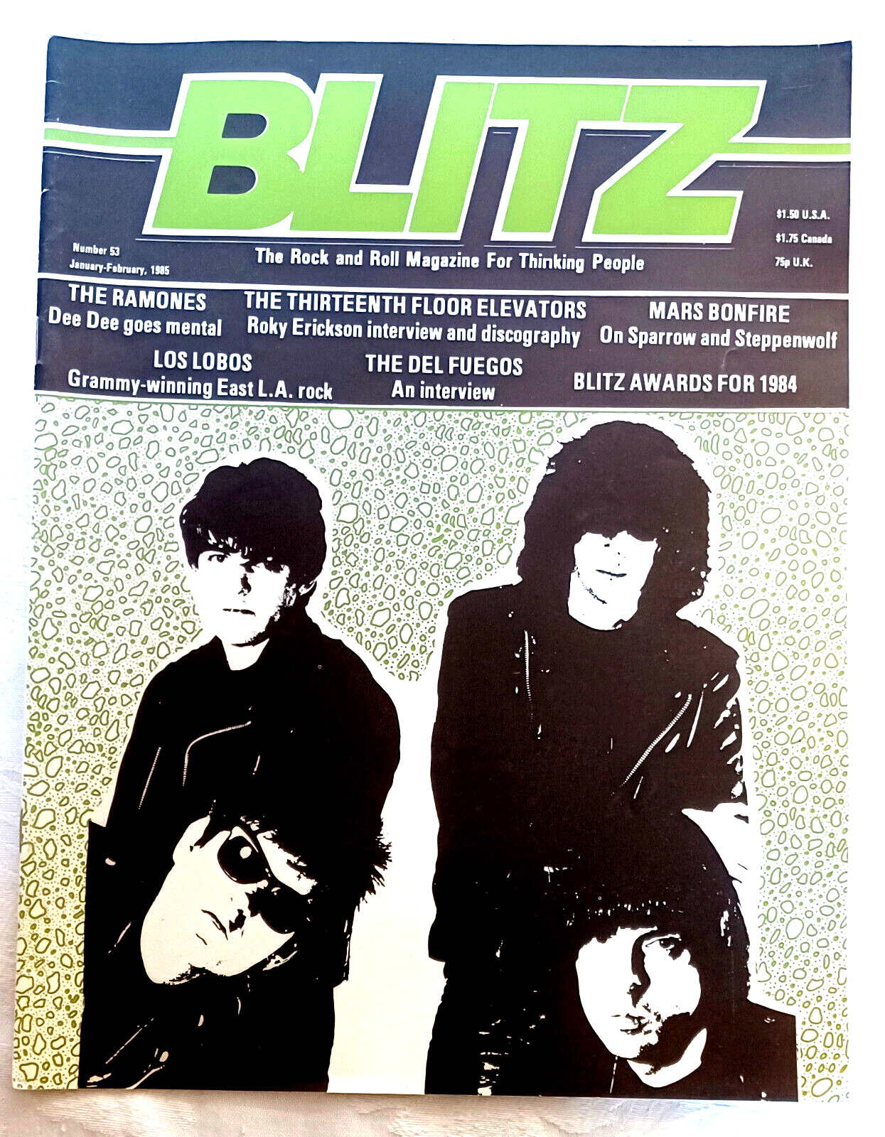 Blitz #57 1985 The Ramones 13th Floor Elevators del Fuegos  Near Mint Q1