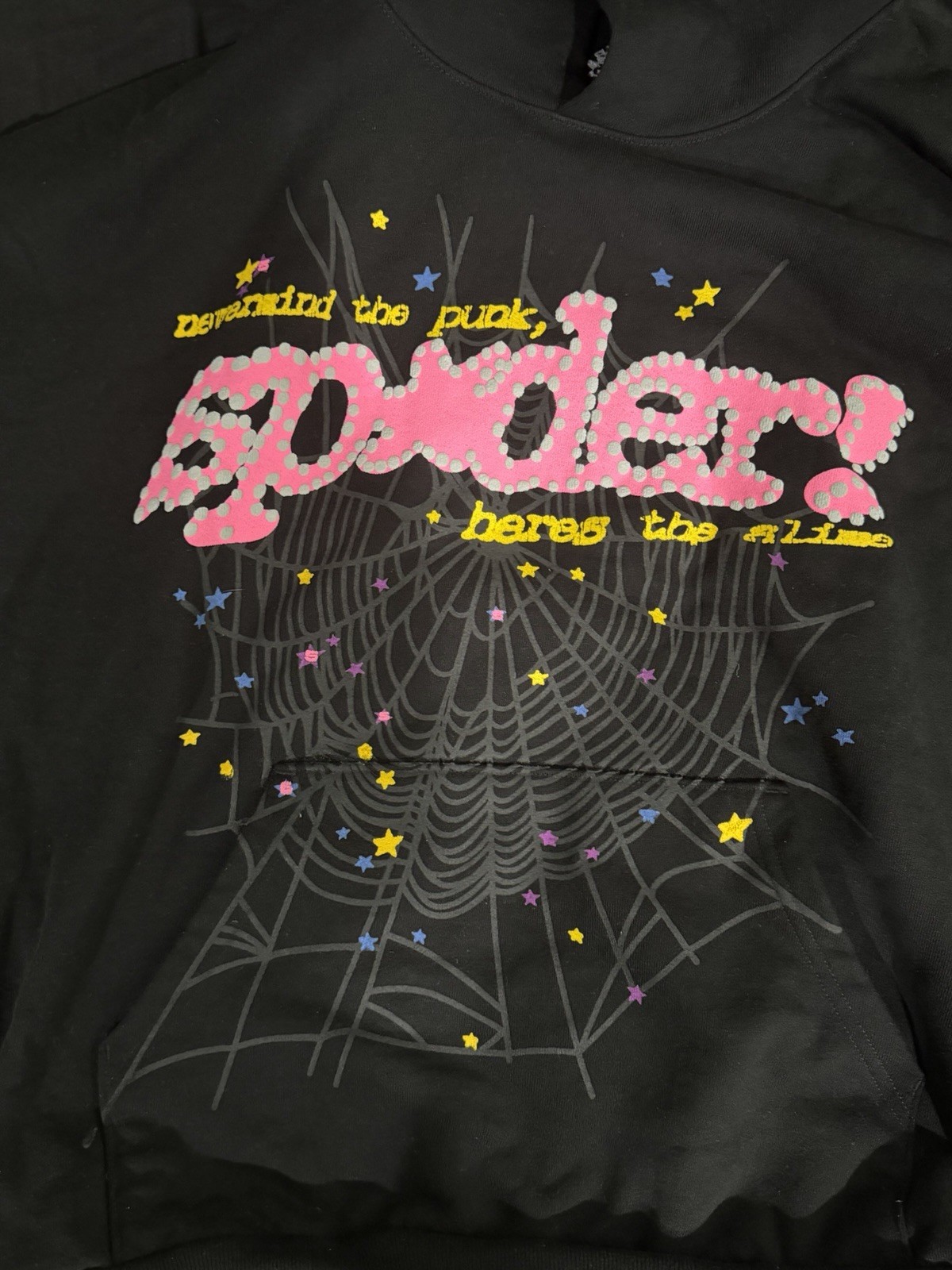 Sp5der Black P*NK V2 Hoodie Size X-Large 2023
