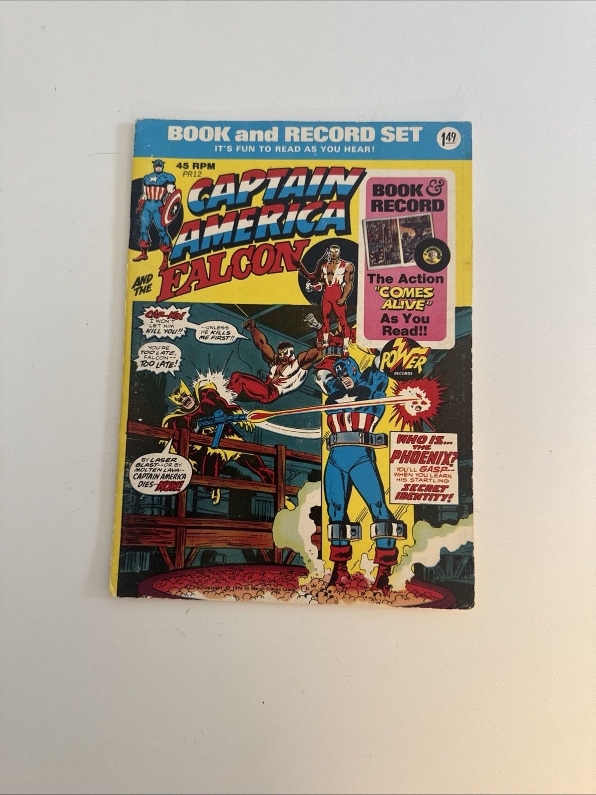 1974 Captain America and the Falcon Book & Record Set Marvel Comic