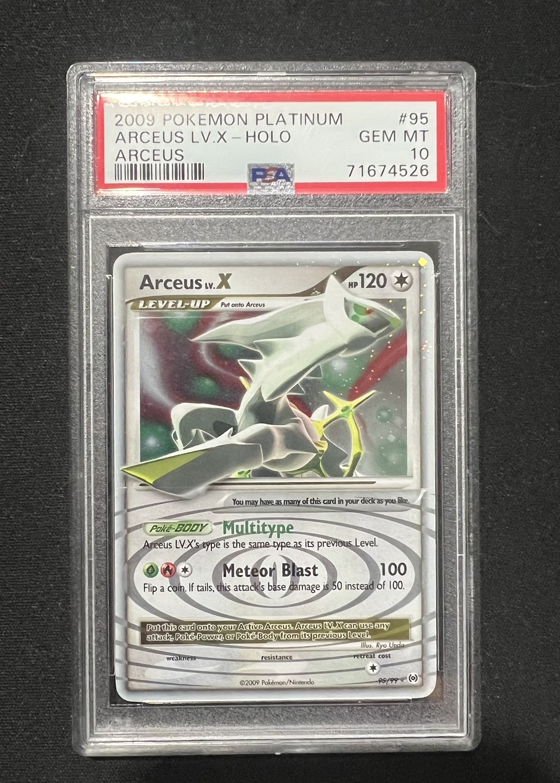 2009 POKEMON ARCEUS LV.X HOLO 95 PLATINUM ARCEUS VINTAGE LOW POP PSA 10 