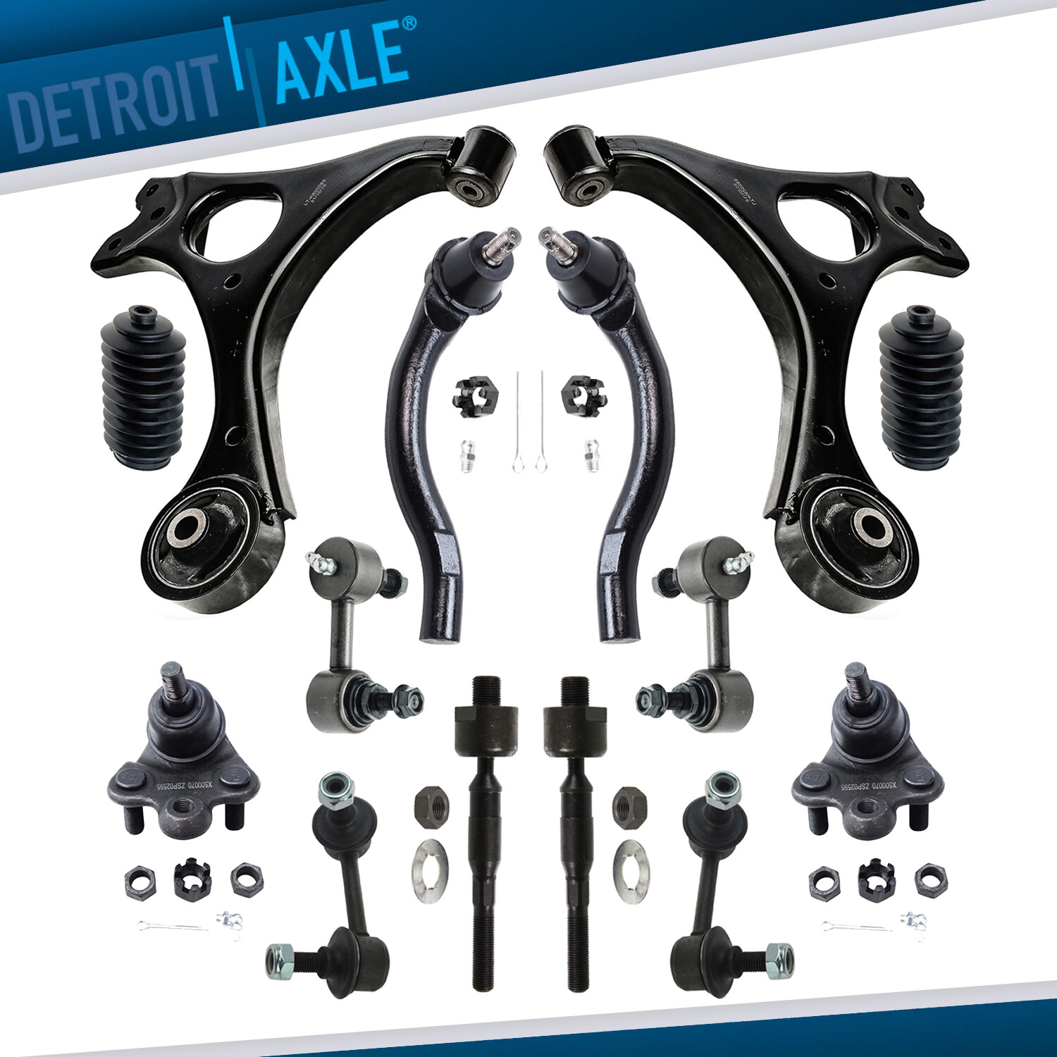 Front Lower Control Arms Ball Joint Sway Bars Tie Rods For 2006-2011 Honda Civic