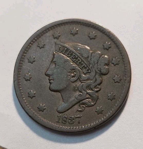 1837 Coronet Liberty Head  Early Copper Large Cent