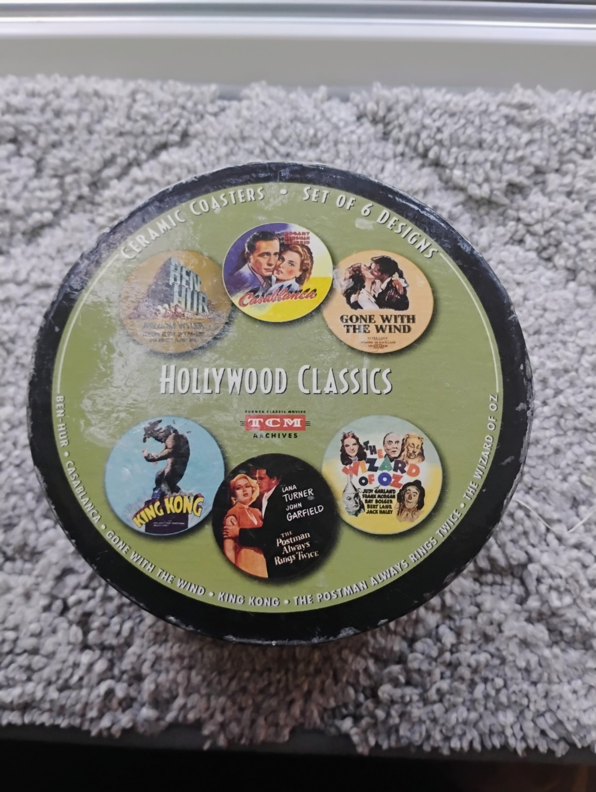 New Turner Classic Movies Set of 6 Hollywood Classics Ceramic Coasters New Turner Classic Movies Set of 6 Hollywood Classics Ceramic Coasters