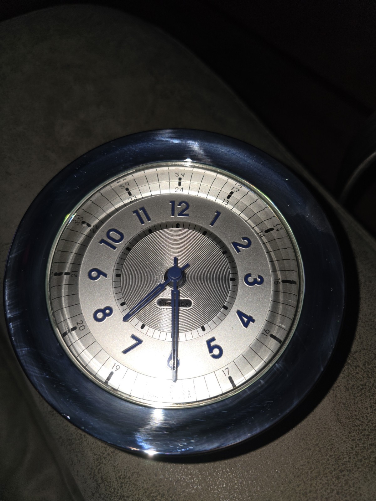 Vintage Chelsea Heavy Chrome Marine Bulkhead Clock – German Quartz Movement...