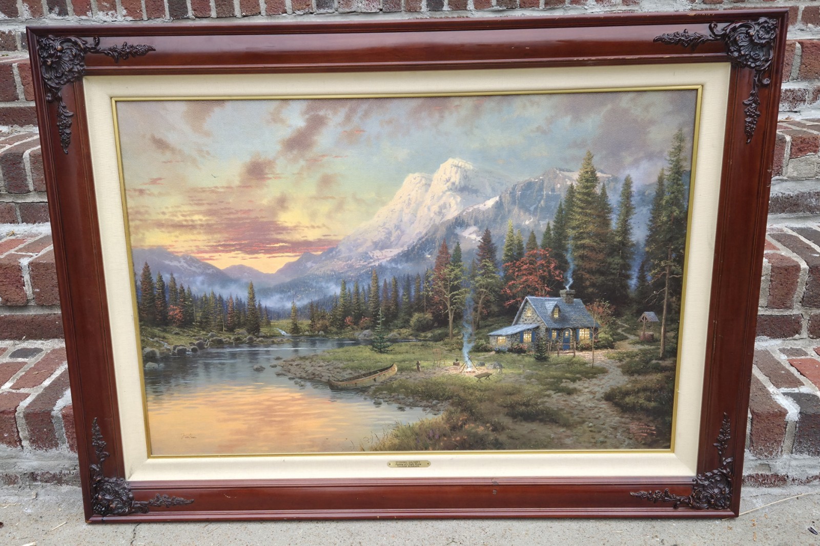 THOMAS KINKADE,EVENING MAJESTY SN Giclée CANVAS 44x32-LE 429/4950 W/ Certificate