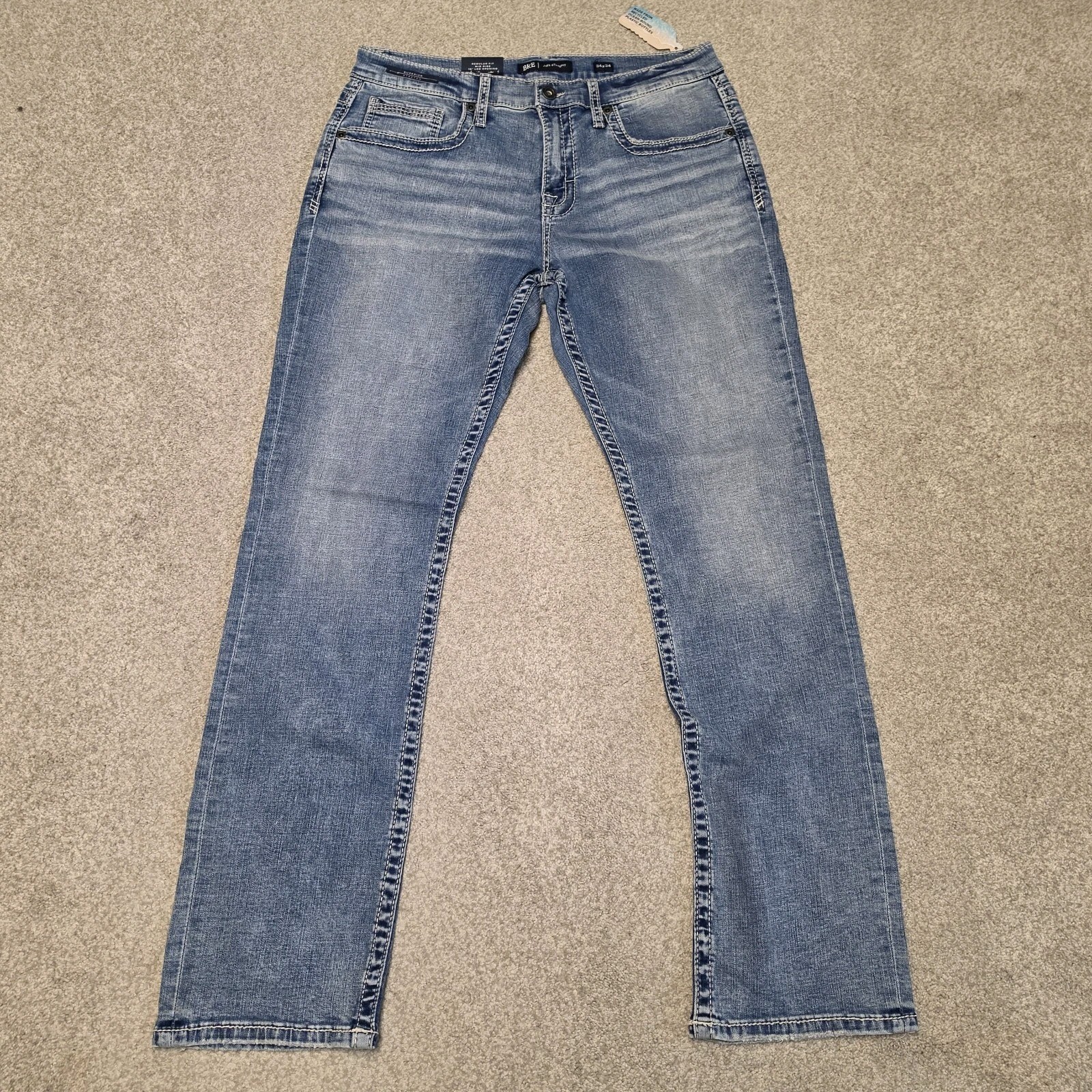 Buckle BKE Jake Bootcut Stretch Light Wash Blue Jeans Mens Size 34x34 New