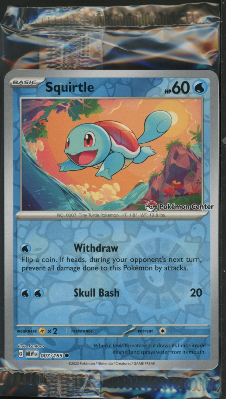 Pokemon 151 Pokemon Center Stamped Promo Squirtle 007/165 - Sealed