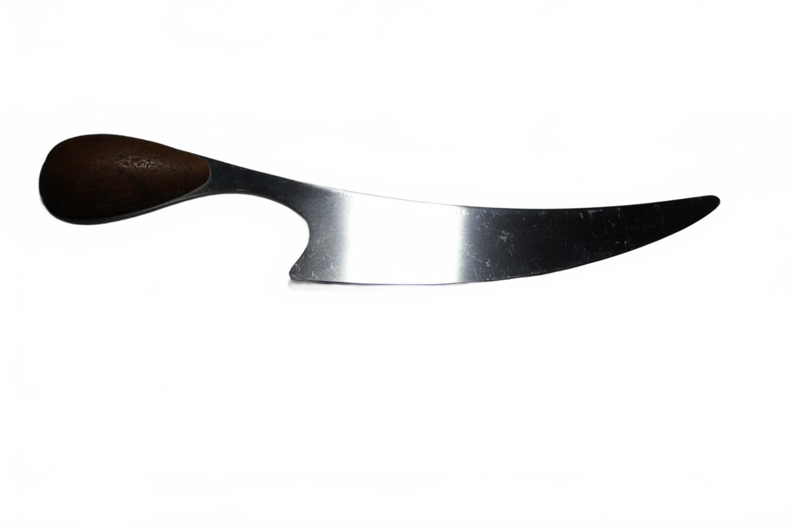 DANSK Vintage Mid Century Torun Denmark Teak Floating Curved Carving Slicer