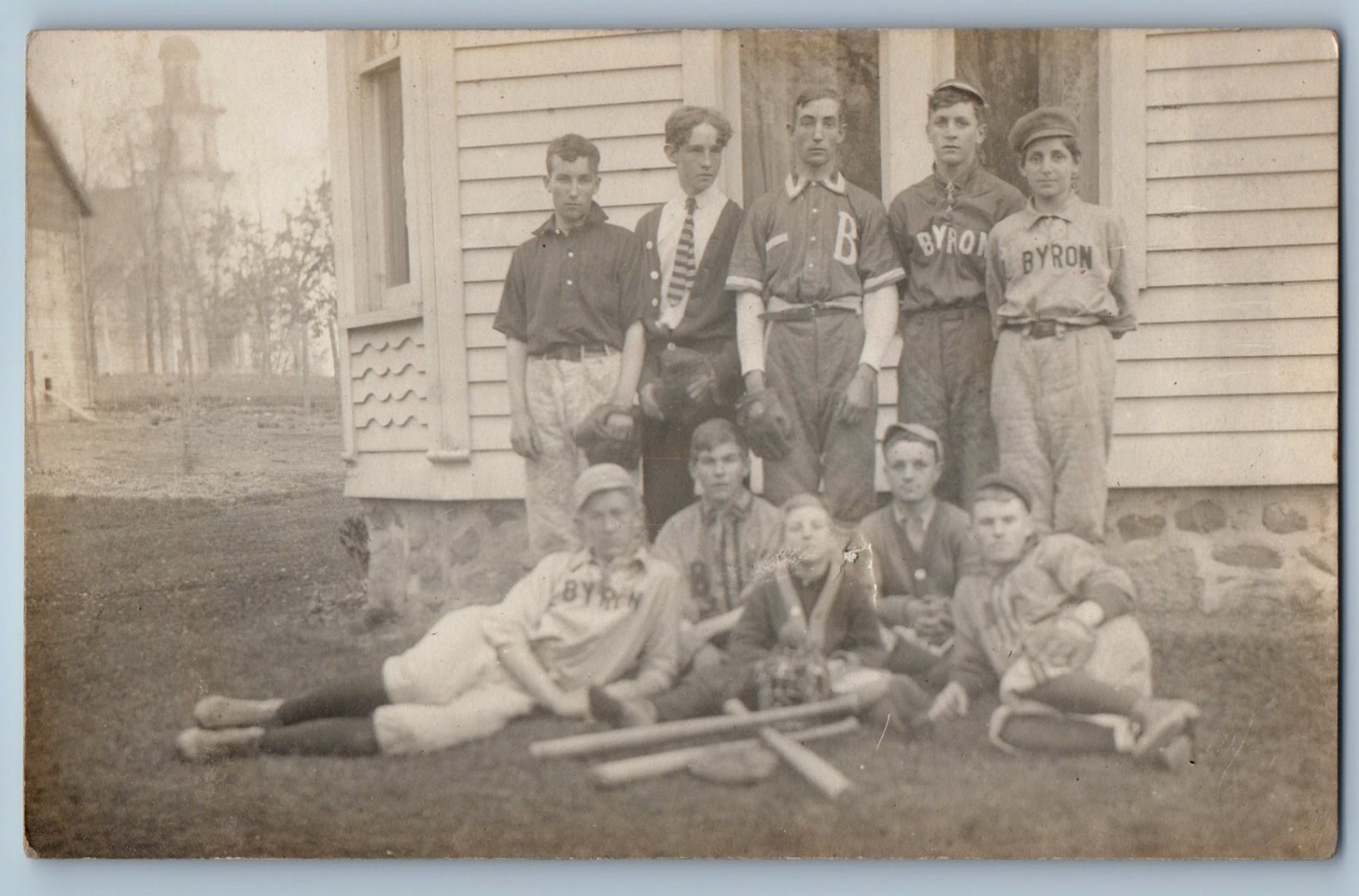 c1910's High School Baseball Team Byron Michigan MI RPPC Photo Antique Postcard c1910's High School Baseball Team Byron Michigan MI RPPC Photo Antique Postcard