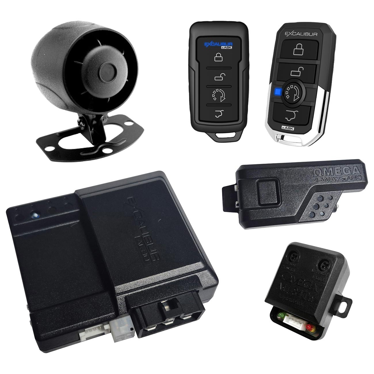 EXCALIBUR ALARMS AL-1680 1-WAY REMOTE START CAR ALARM SYSTEM w/ 1500 FT RANGE