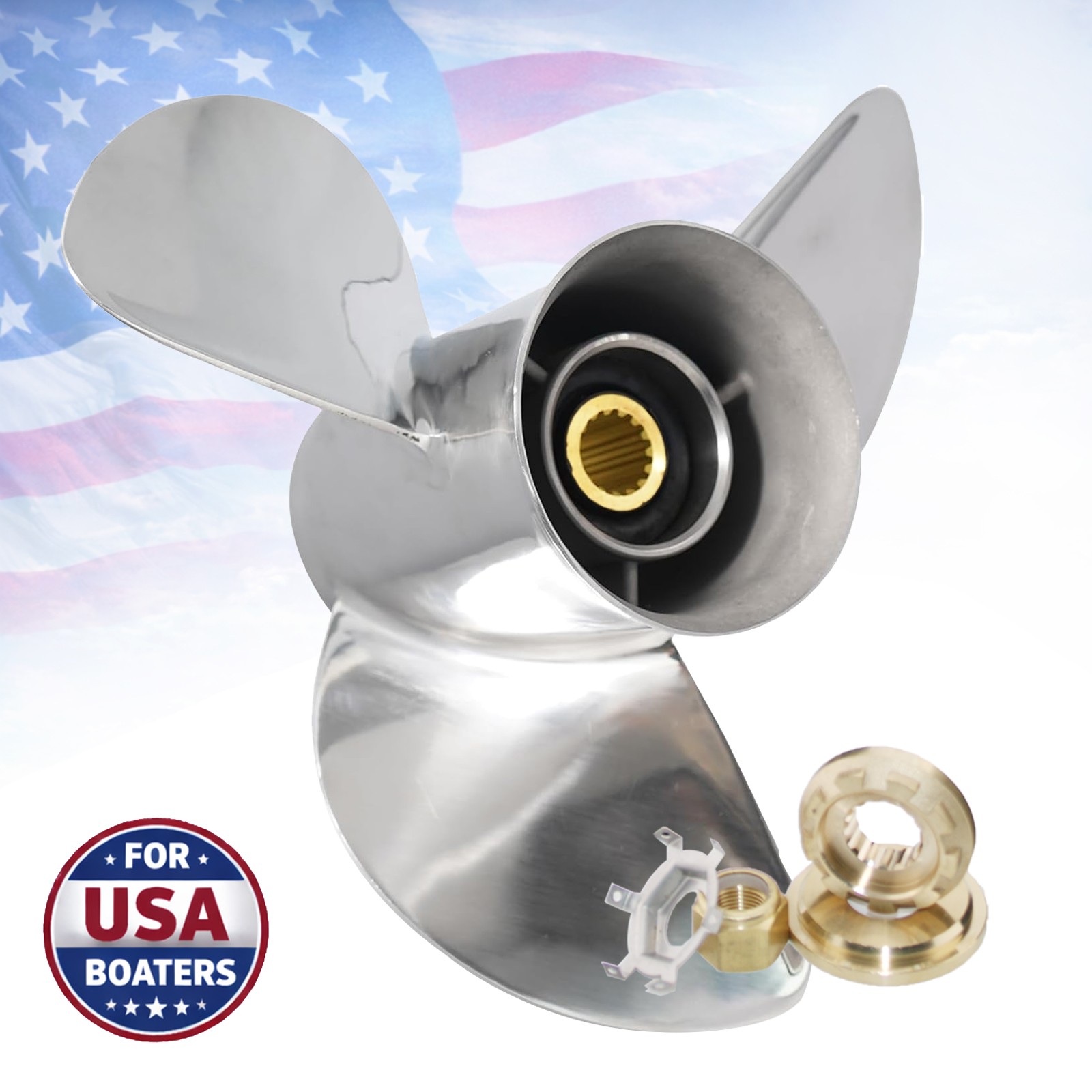 13 1/4x17 For Mercury Outboard Stainless Propeller Boat Motor 40-140hp 15 Tooth