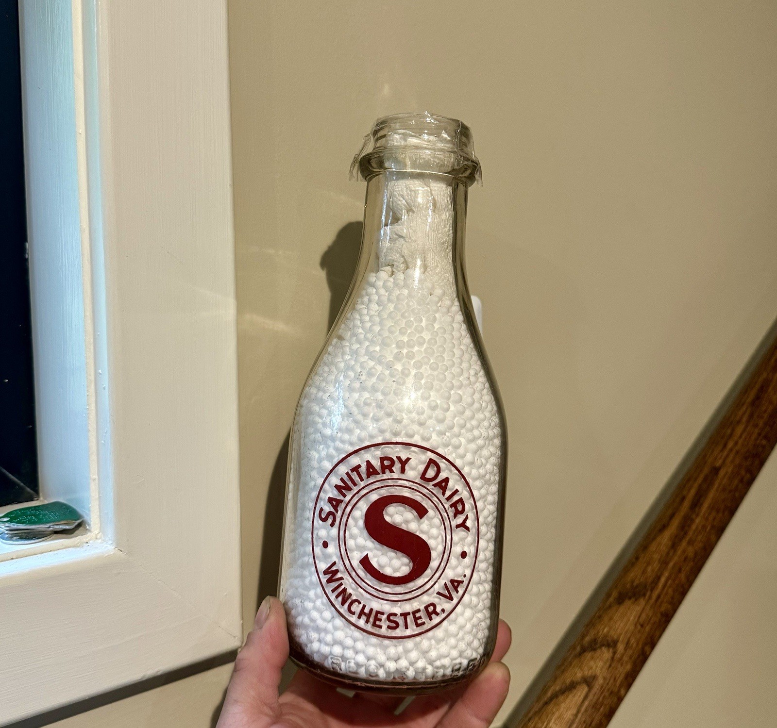 Sanitary Dairy Winchester VA Virginia Qt Milk Bottle Maroon Pyro Just A Reminder