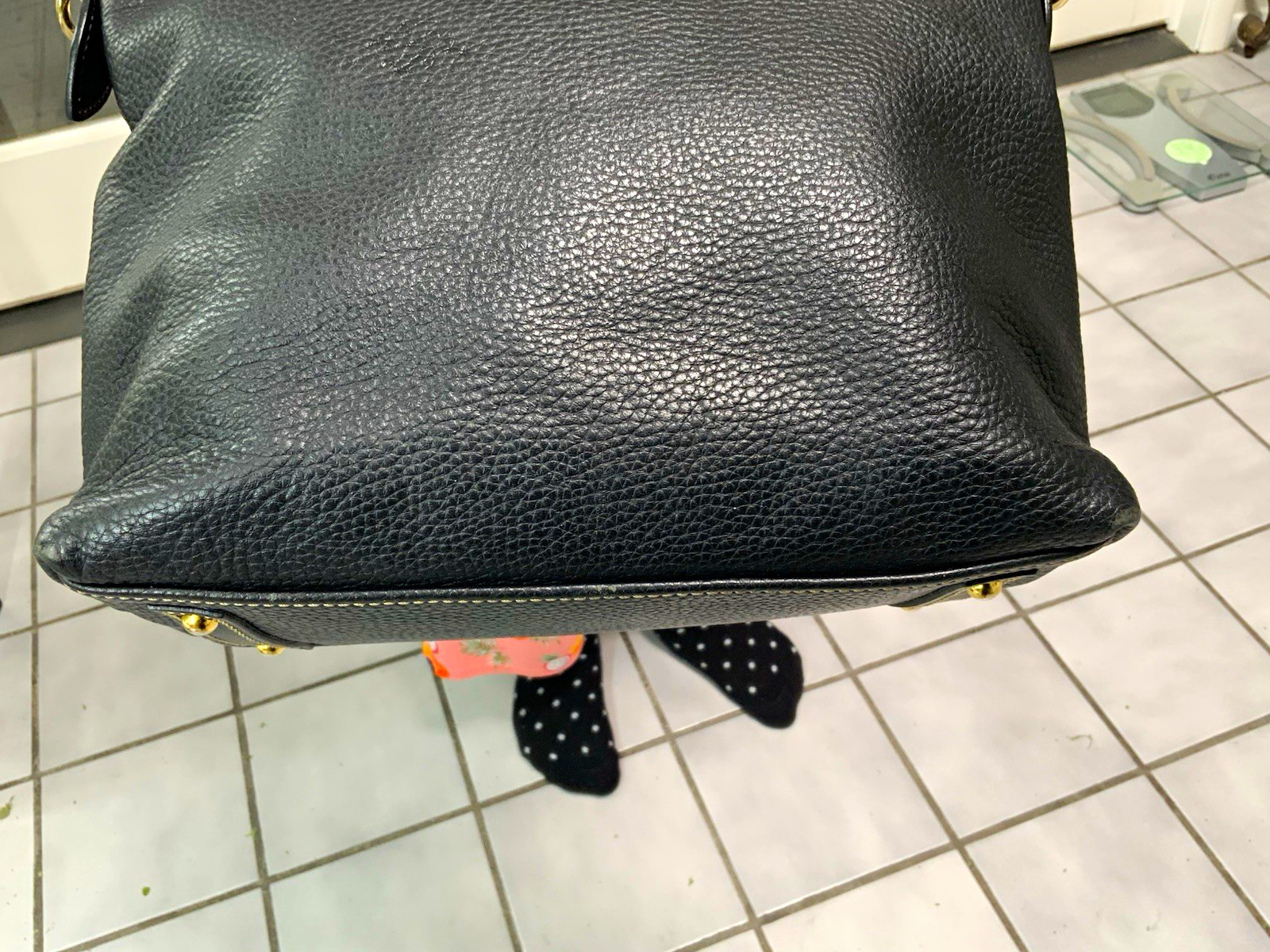 Dooney & Bourke Black Satchel Top Handle Zip Bag Detachable Strap Gold HW