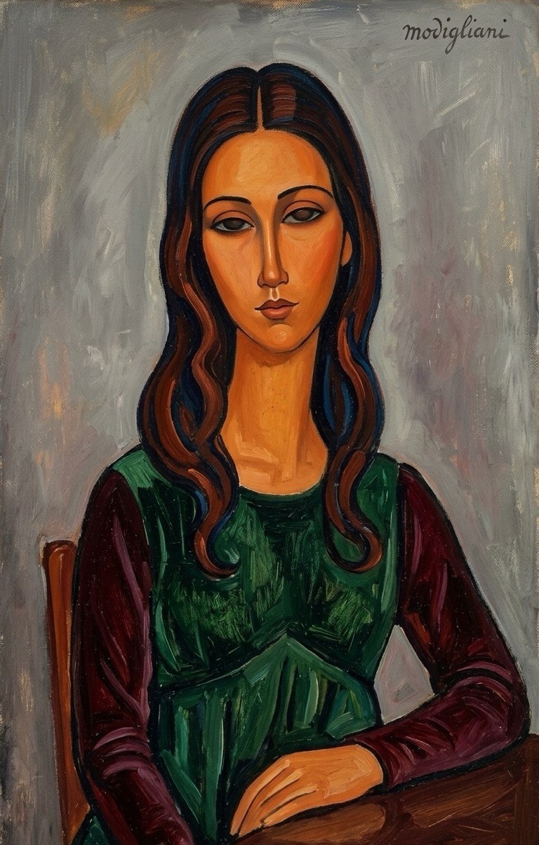 Amadeo Modigliani Signed Oil Painting on Canvas 16x24