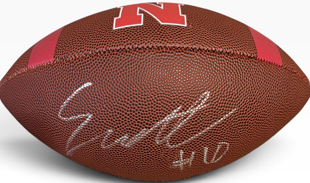 Nebraska Cornhuskers Emmett Johnson Signed Brown Logo Football Beckett Certified Nebraska Cornhuskers Emmett Johnson Signed Brown Logo Football Beckett Certified