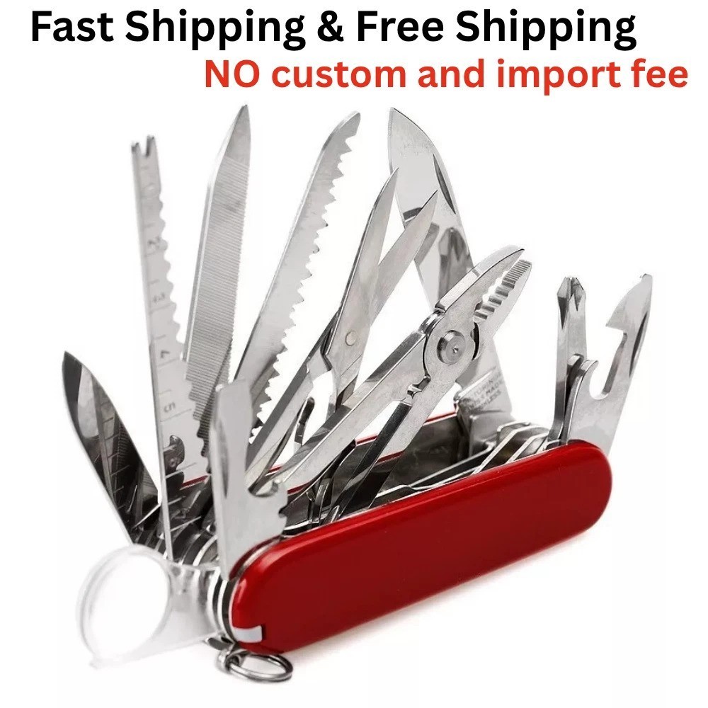 Swiss / Navy Style Pocket Knife Multi Tool Red, Black, Brown