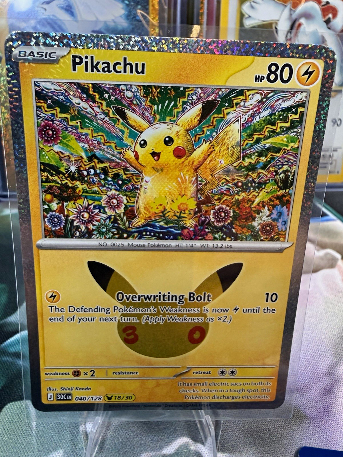 The Pokémon Company Pikachu 040/128 (18/30) 30th Celebration Holo 80 HP