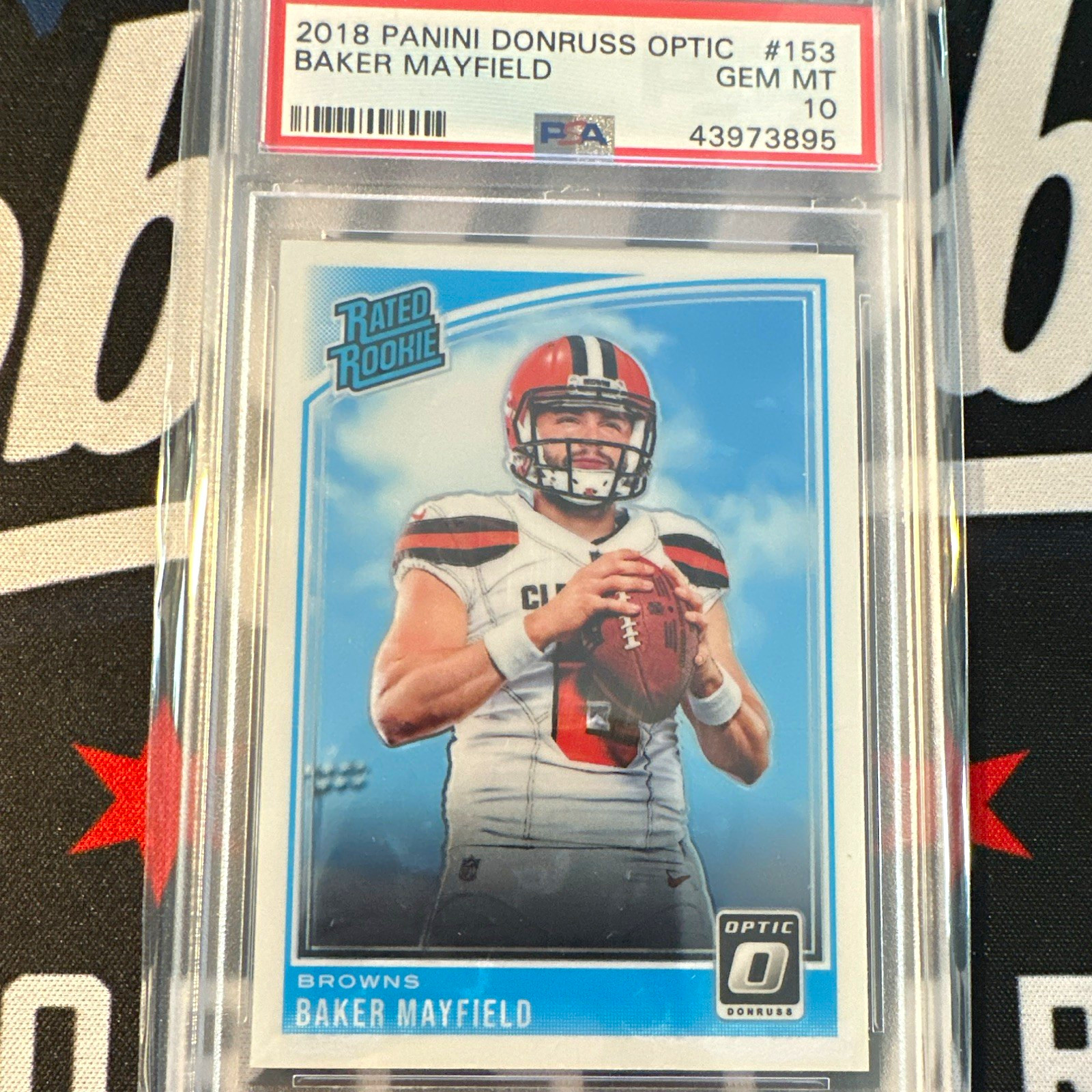 Panini 2018 Donruss Optic Rated Rookie Baker Mayfield #153 Browns PSA 10