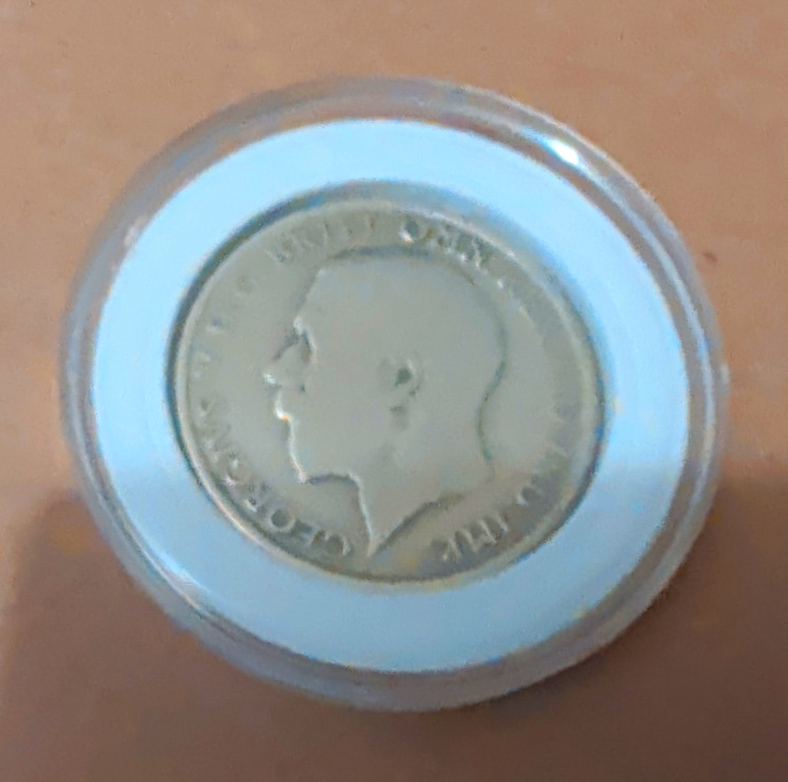 1921 Great Britain George V Florin (Two Shillings) Silver 0.5 In Capsule