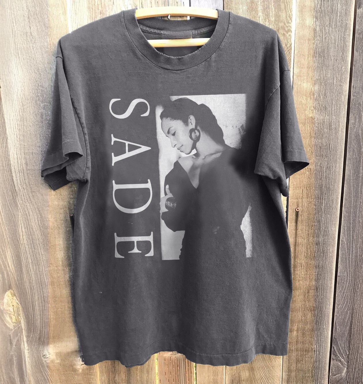 Sade Adu Vintage 90s Soul R&B Singer Music Charcoal Graphic T-Shirt