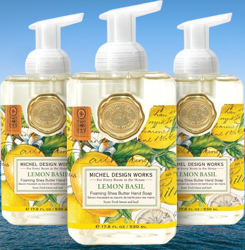 Michel Design Works Foaming Hand Soap, Lemon Basil, 3-Pack, 17.8 Fl oz Each