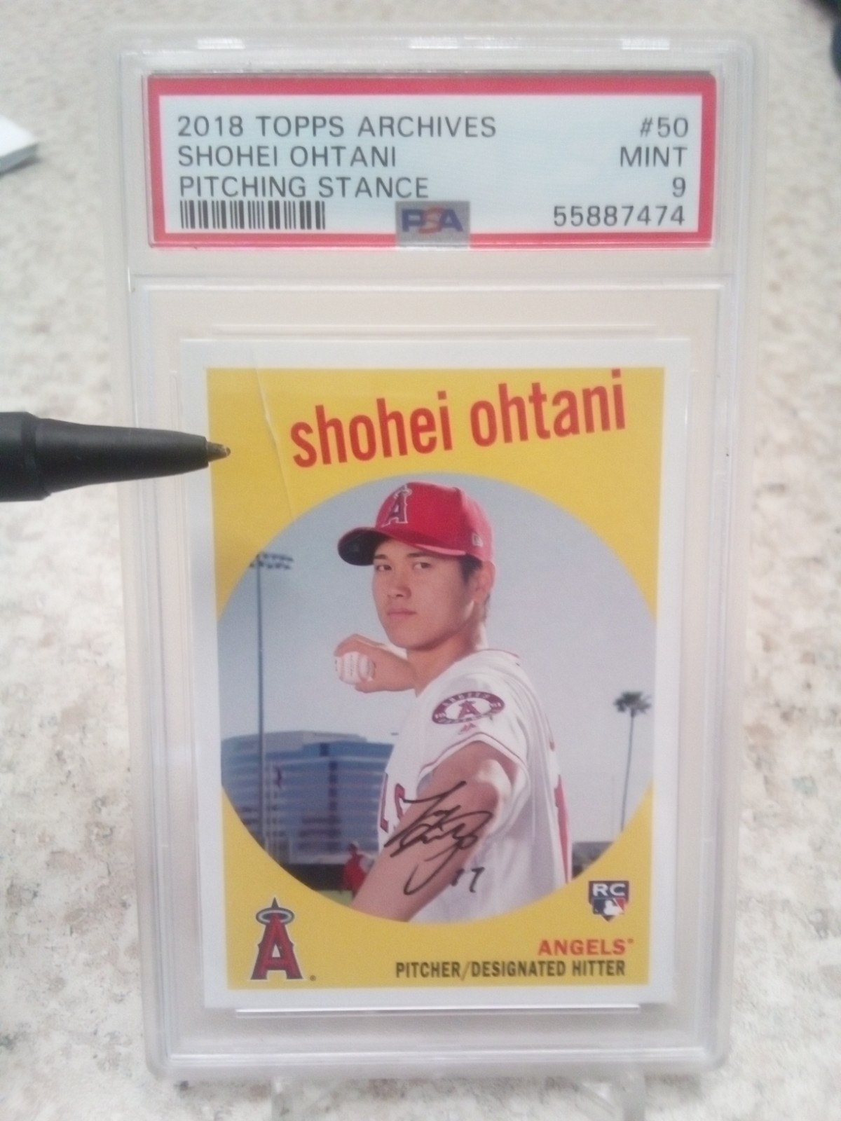 2018 Topps Archives Shohei Ohtani Pitching Stance #50 PSA 9.Please Read