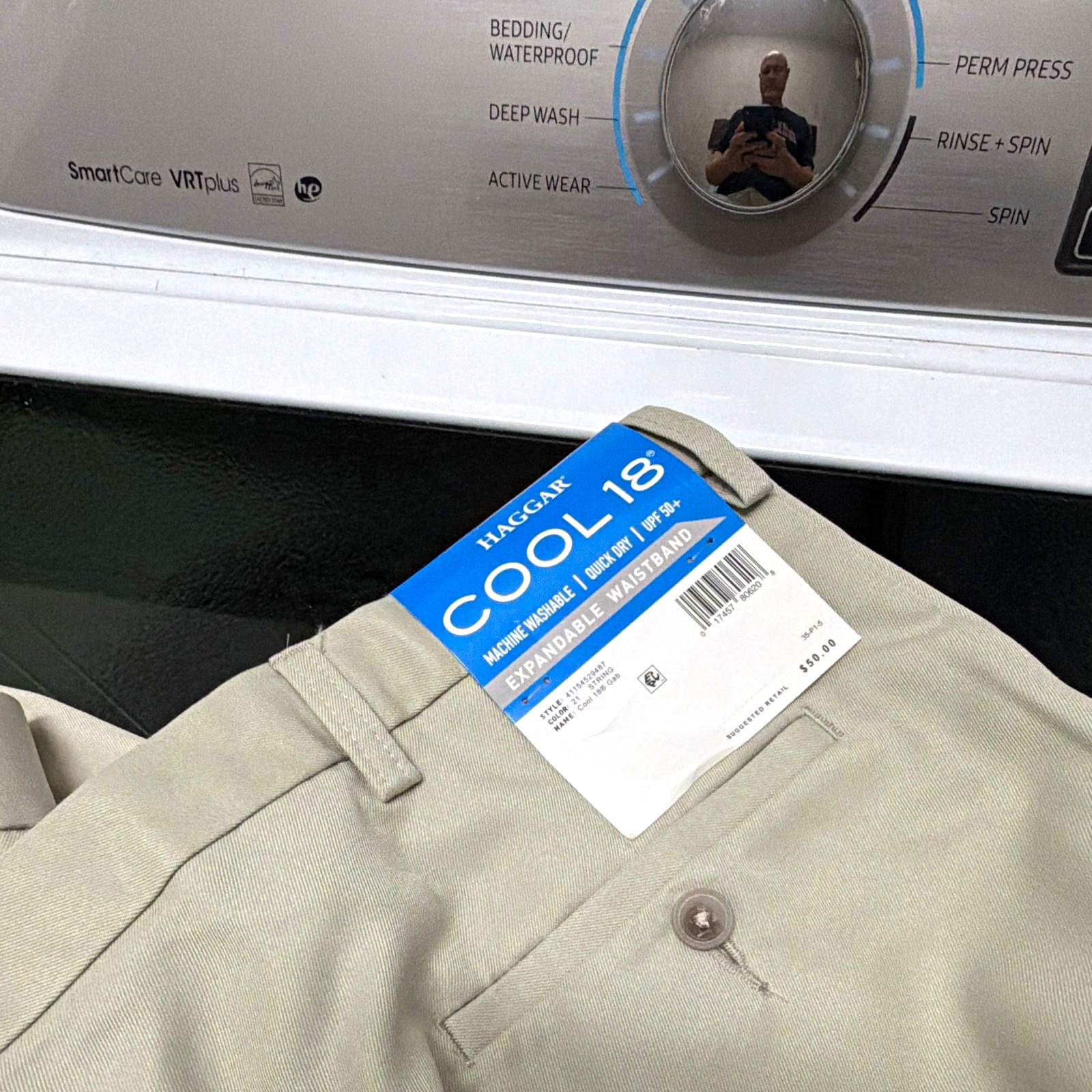 2 pairs of golf shorts: Haggar Cool 18Beige 42W and GrandSlam 42