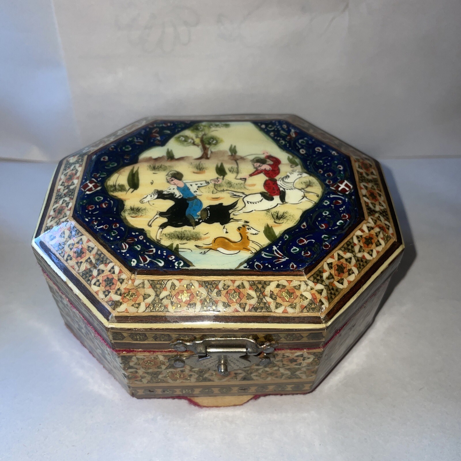 Persian Khatam Marquetry Wooden Trinket Box