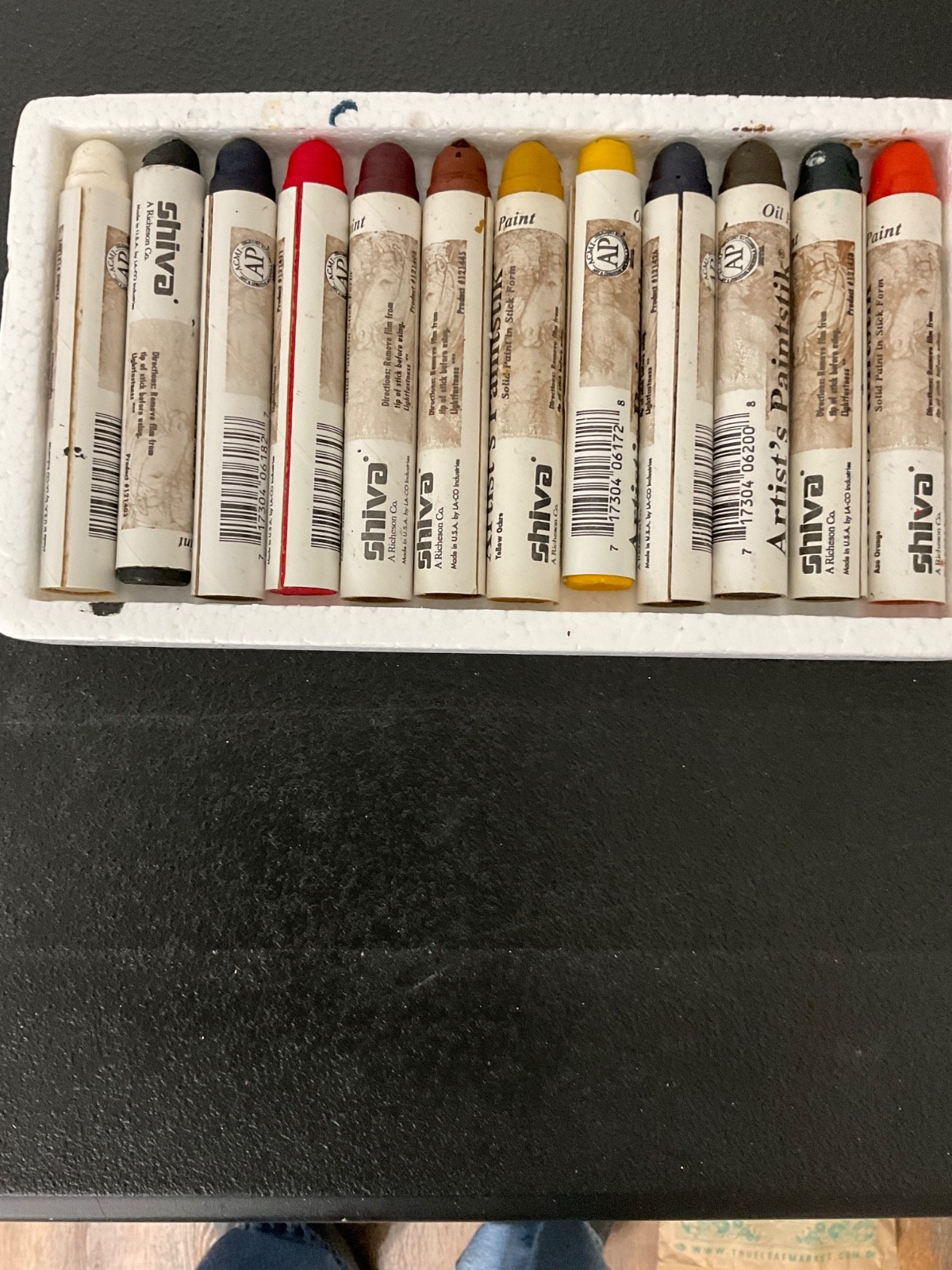 Vintage Shiva Artist’s Paintstik Oil Paint Sticks Set of 12 Student Grade USA