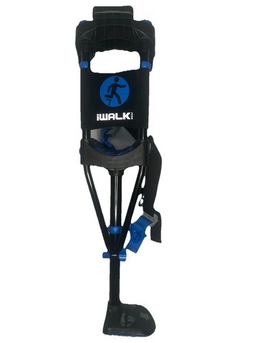 Pre-Owned iWALK 3.0 Hands-Free Crutch Adj. Height, Cushioned Knee Pad Black/Blue