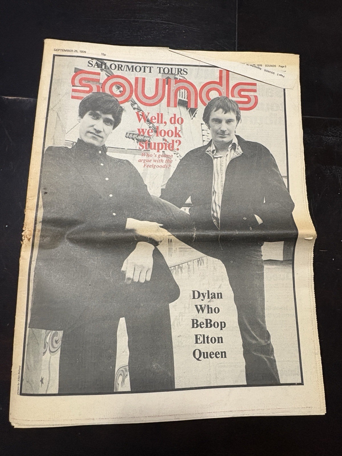 SOUNDS Paper Magazine Sept 1976 Dr Feelgood Queen Hyde Park Sex Pistols