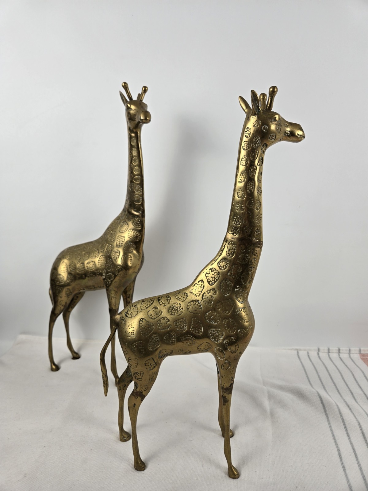 Pair Of Brass Giraffe Statues