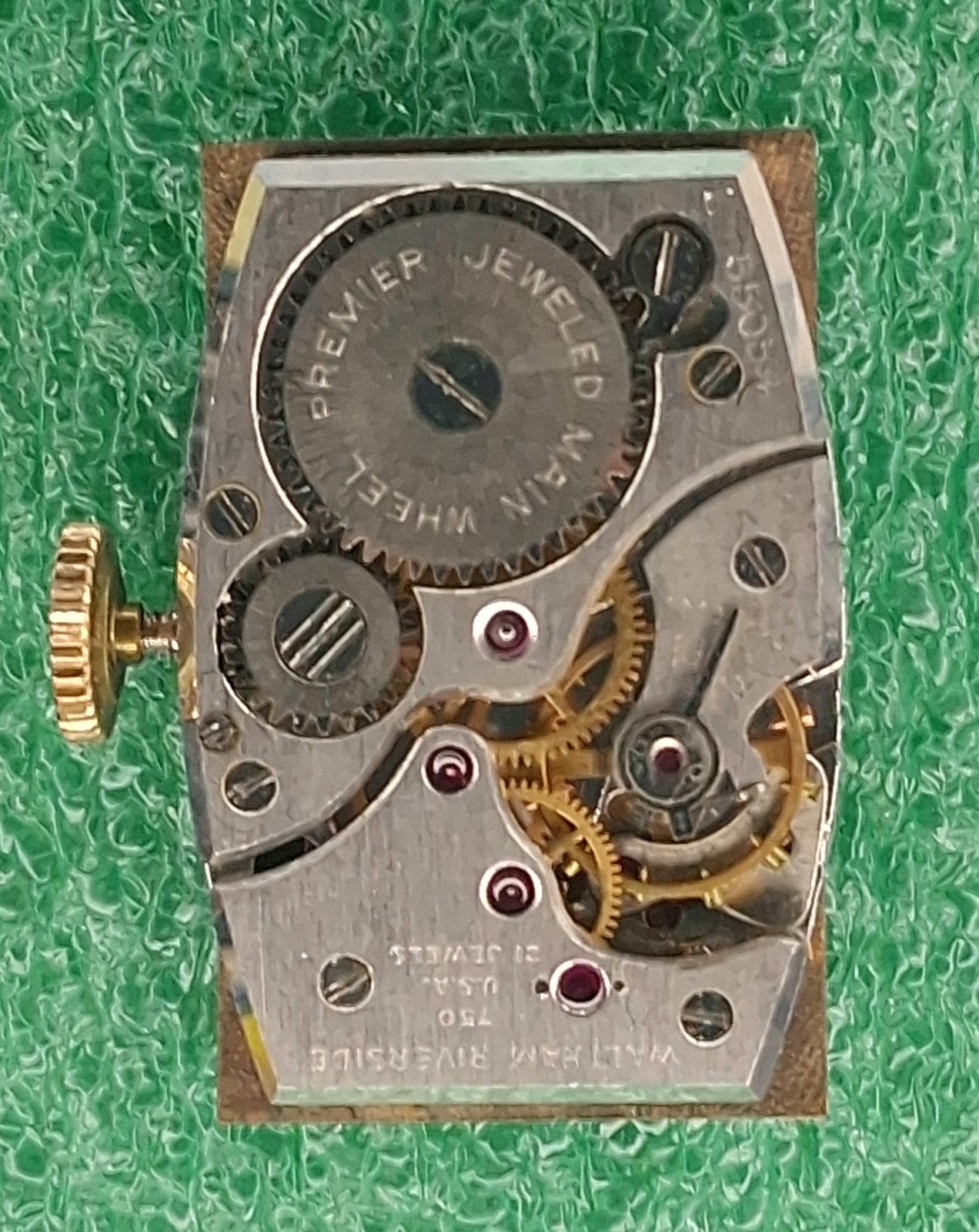 Lot M274 Mens Waltham Premier 750 Movement Manual 21J Vintage Watch Parts