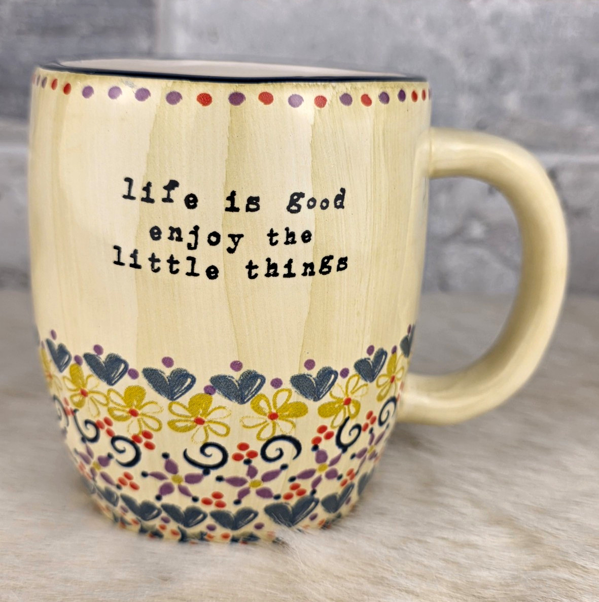 Natural Life Life Is Good Enjoy Little Things Floral Boho Ceramic Coffee Mug Natural Life Life Is Good Enjoy Little Things Floral Boho Ceramic Coffee Mug