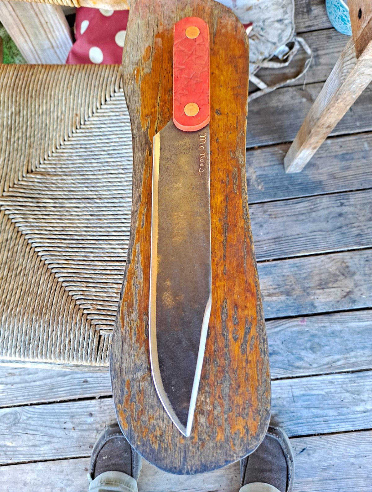 CUSTOM MADE CAMP THROWING LIVE EDGE KNIFE CUSTOM MADE CAMP THROWING LIVE EDGE KNIFE