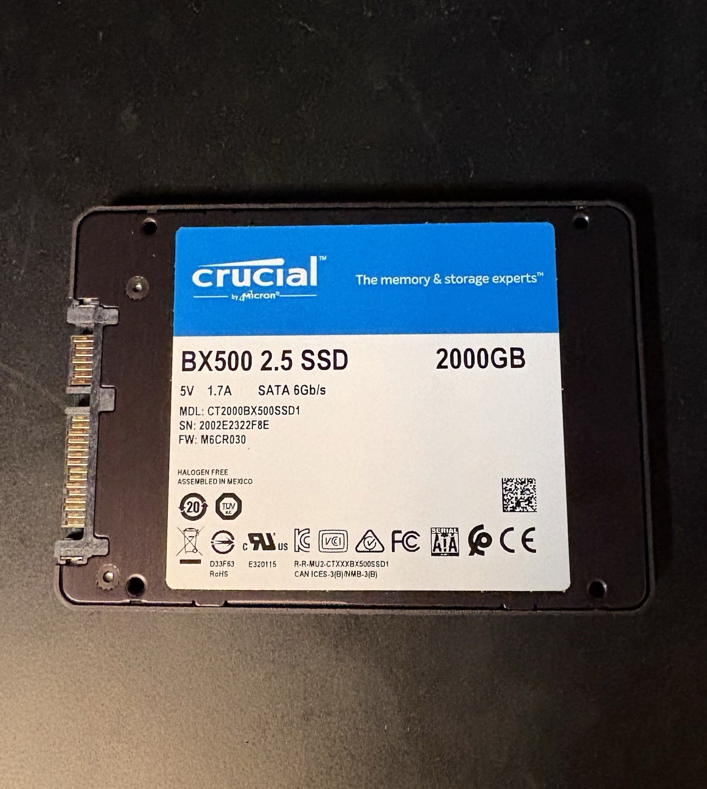Crucial BX500 2TB | SATA 2.5-inch SSD (CT2000BX500SSD1) | Read Below  Tested.