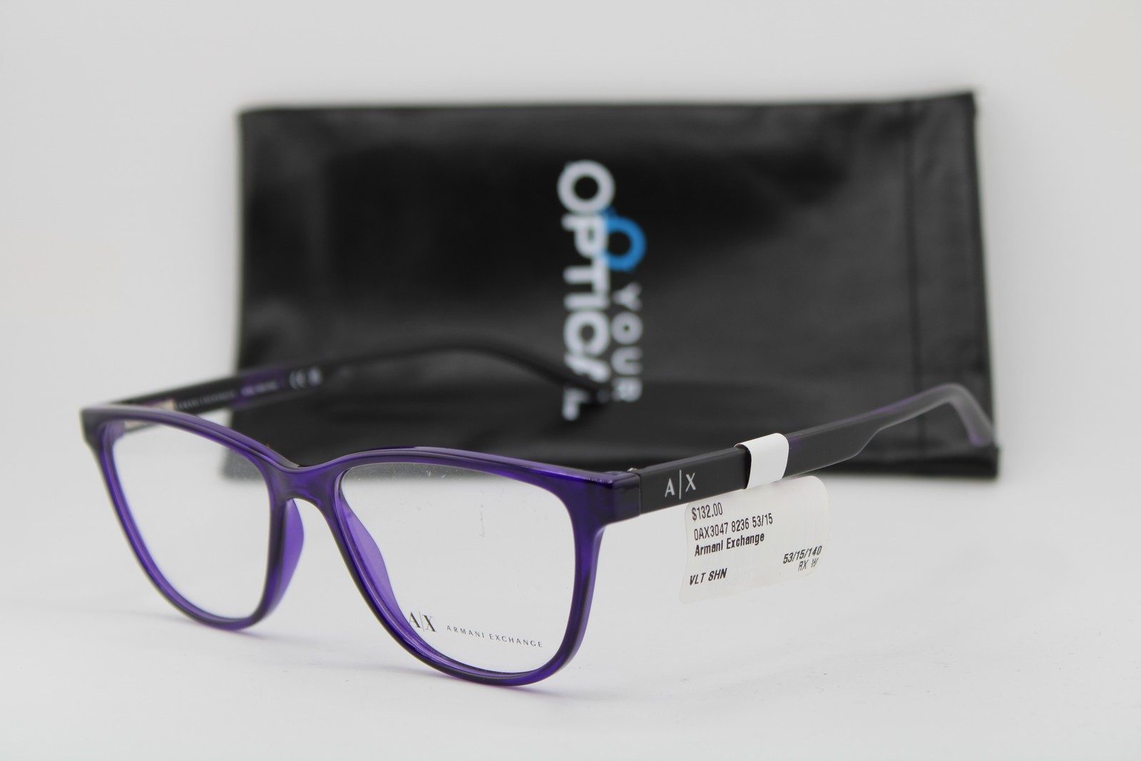 NEW ARMANI EXCHANGE AX 3047 8236 PURPLE BLACK AUTHENTIC EYEGLASSES 53-15