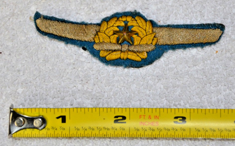 WW2 Imperial Japanese Army Pilot Aviator Wing Badge Patch WW2 Imperial Japanese Army Pilot Aviator Wing Badge Patch