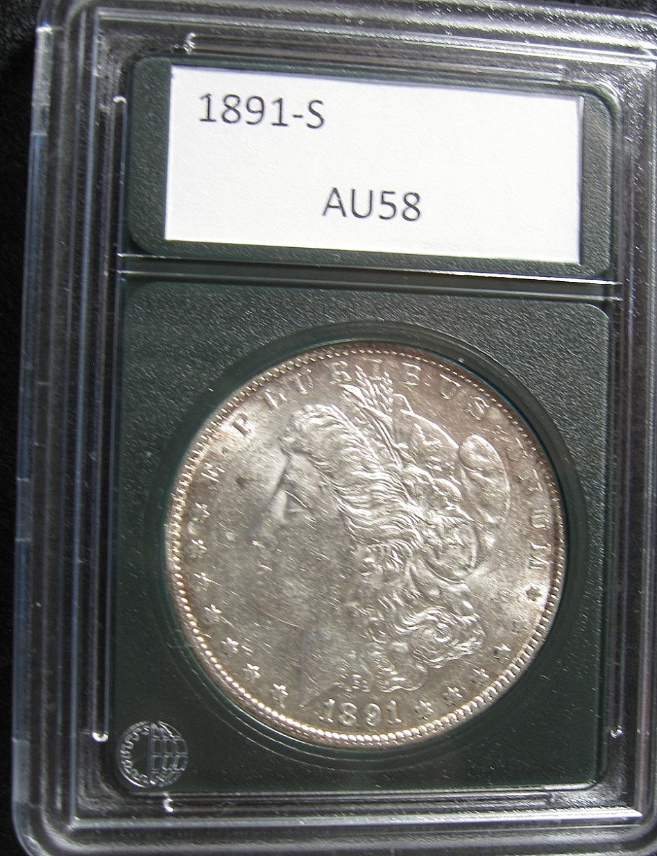 1891 S MORGAN SILVER DOLLAR $1 - AU Lightly Cleaned 1891 S MORGAN SILVER DOLLAR $1 - AU Lightly Cleaned