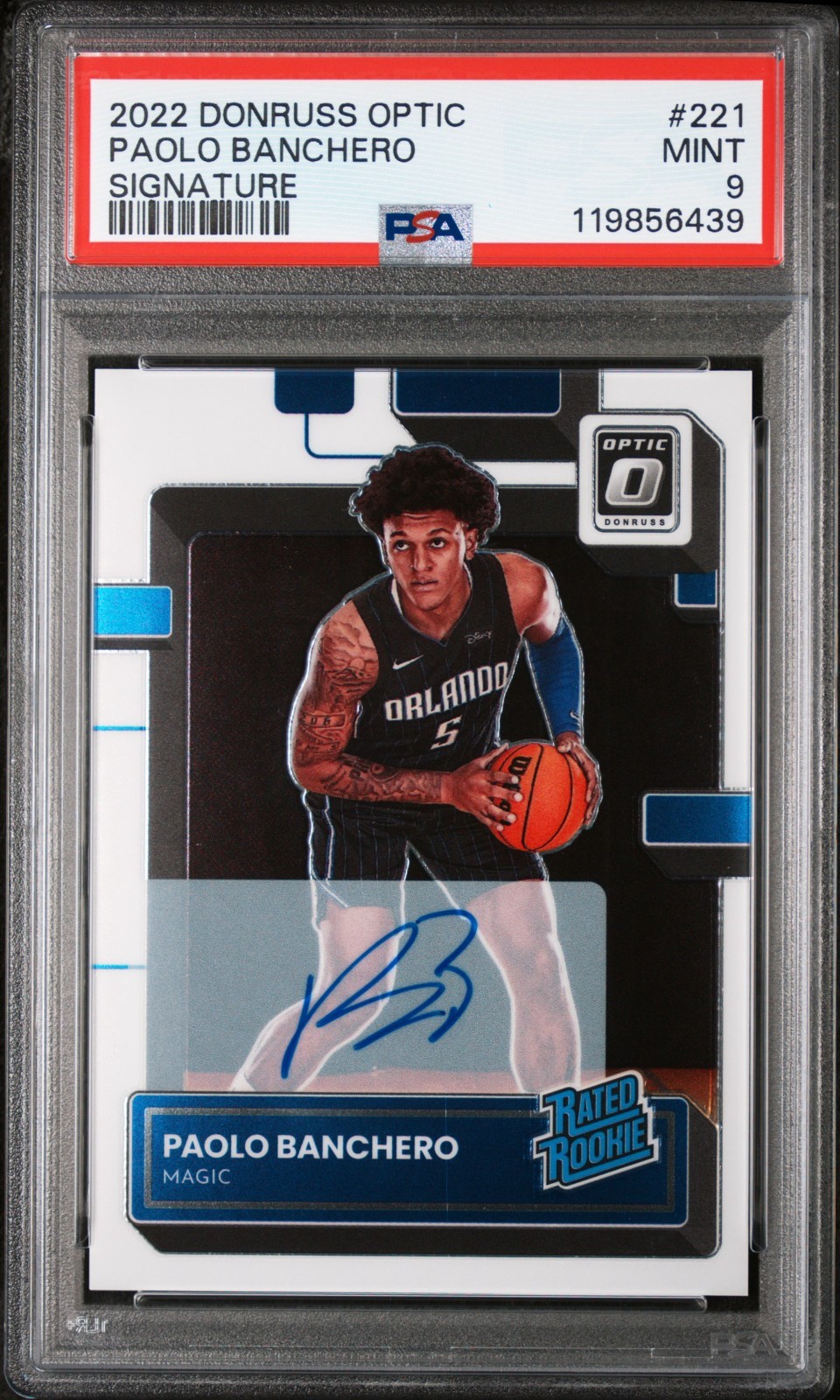 2022-23 Panini Donruss Optic - Rated Rookie Paolo Banchero #221 Signatures PSA 9 2022-23 Panini Donruss Optic - Rated Rookie Paolo Banchero #221 Signatures PSA 9
