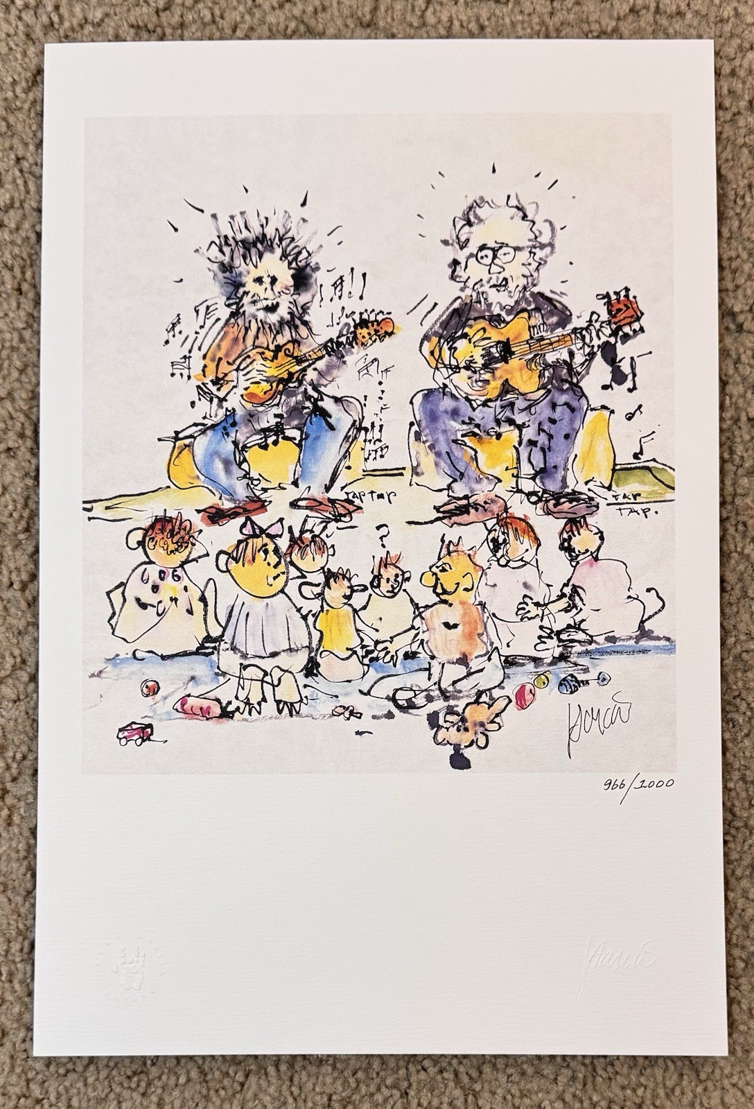 Jerry Garcia Lithograph Not For Kids Only Art Print #/1000 Grateful Dead Music Jerry Garcia Lithograph Not For Kids Only Art Print #/1000 Grateful Dead Music