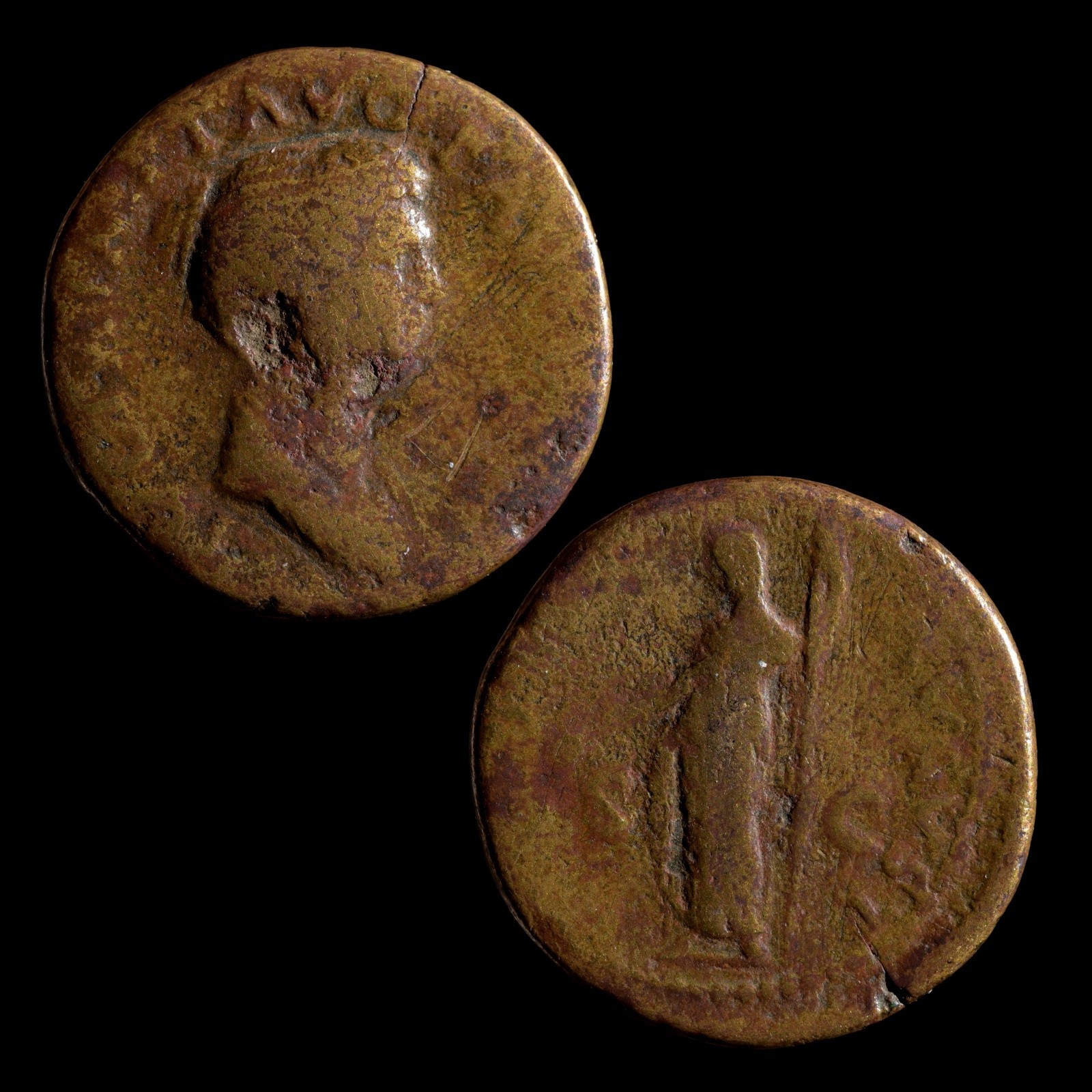 Julia Titi AE Dupondius 80-81 AD Rome Ceres Ancient Roman Bronze Coin