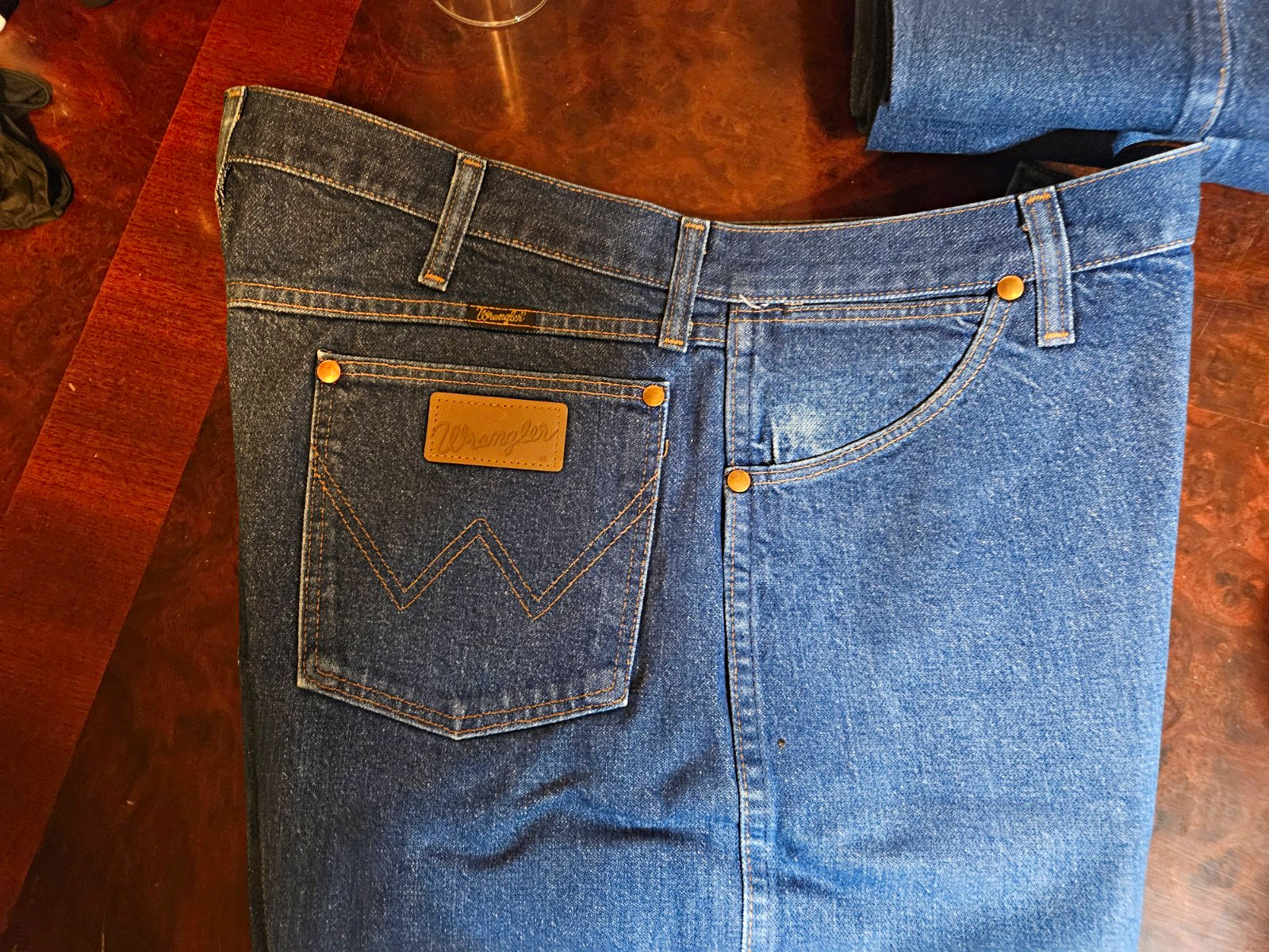 Vintage Wrangler 13MWZ Cowboy Cut Jeans 40x32 Made in USA Blue Denim Western