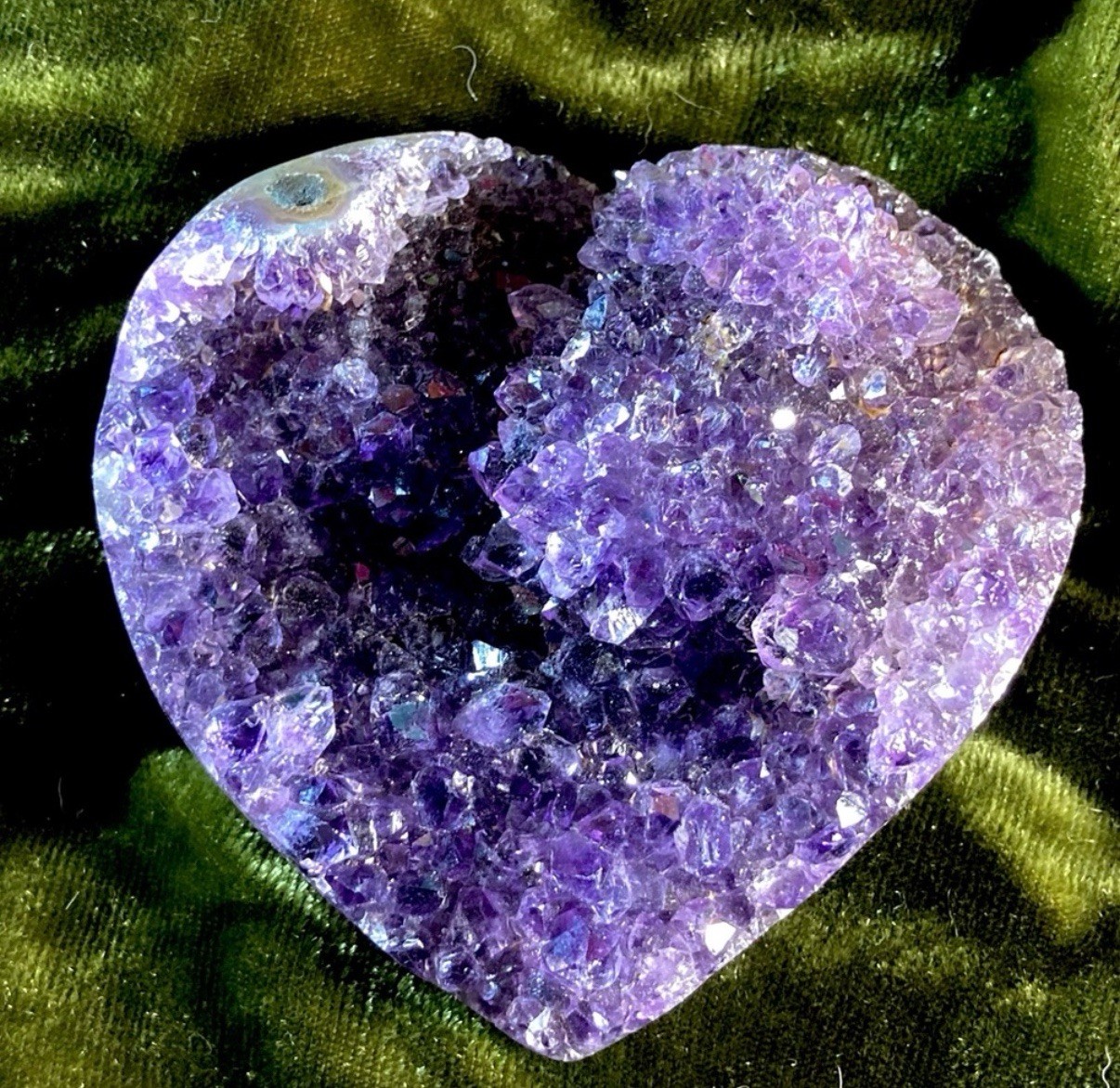 170G Heart Shaped Amethyst Cluster Gem Healing Stone